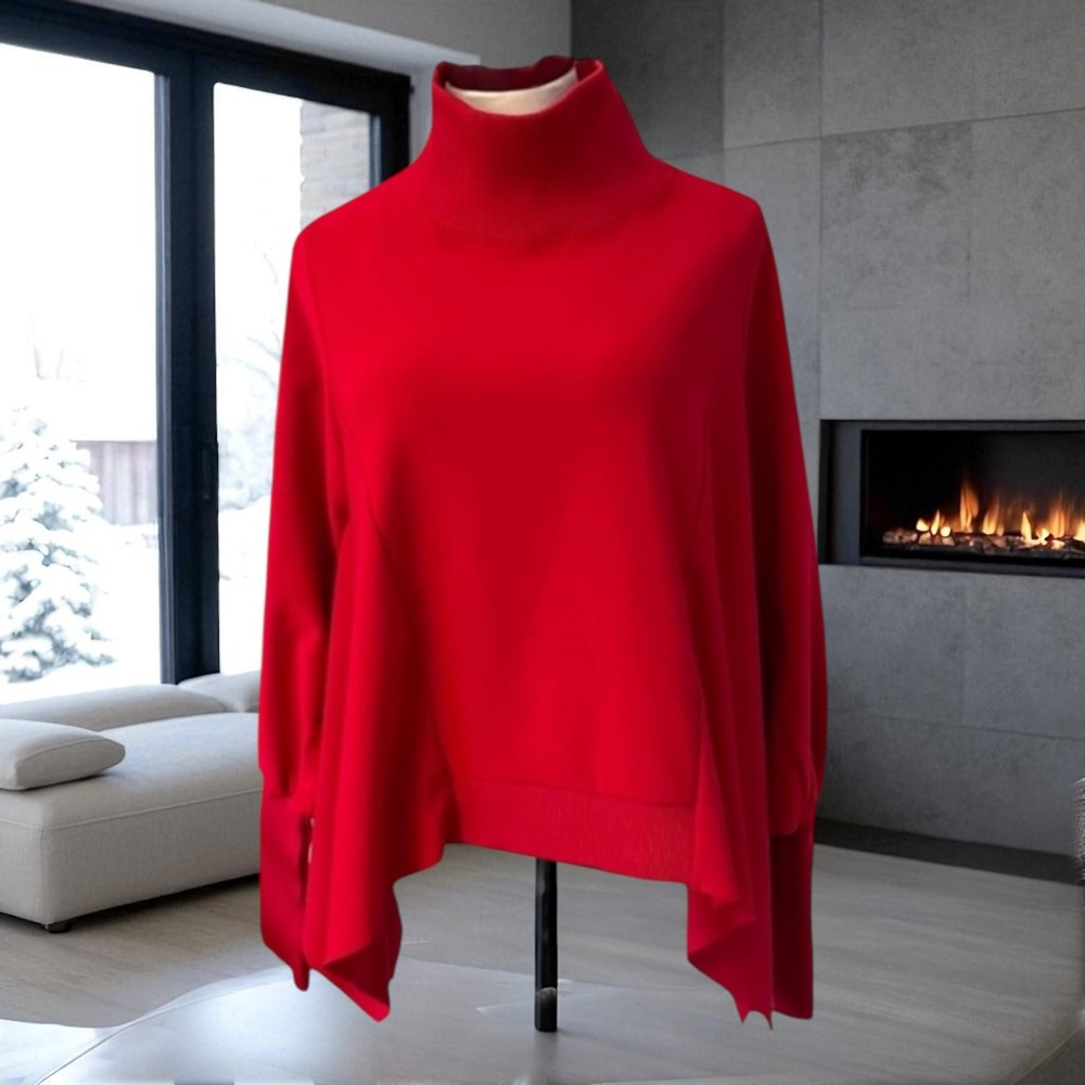 IC COLLECTION RED DRAPE TOP SIZE LARGE